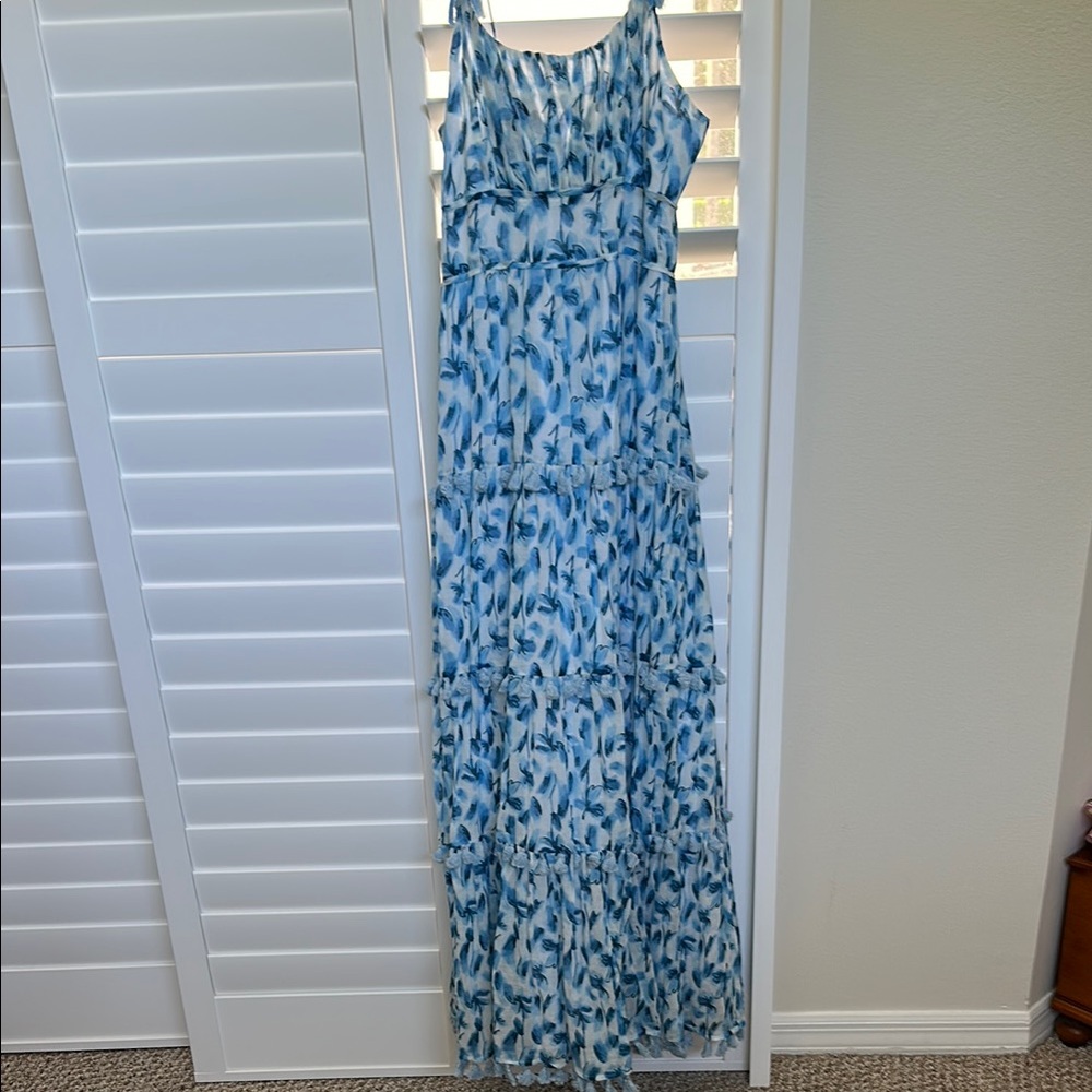 Allison NY Blue White Print Maxi Dress Size S NWT